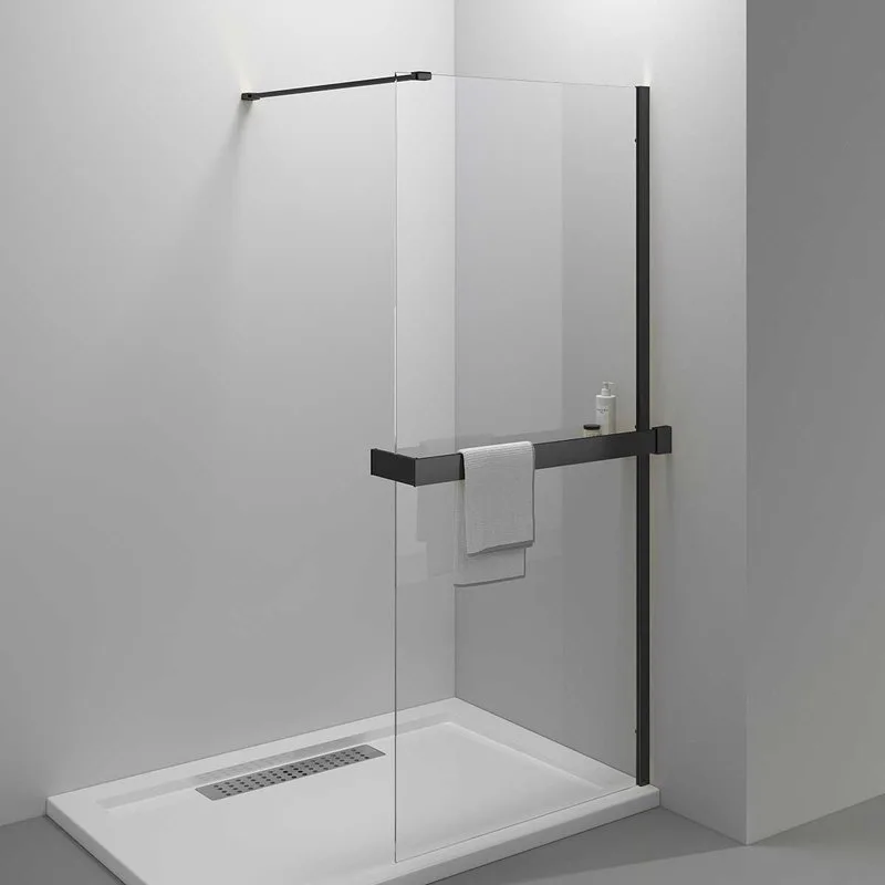 Душевая перегородка Vincea Walk-in HR VSW-4HR800CLB 80 см, профиль матовый черный, стекло прозрачное Sancos — официальный сайт