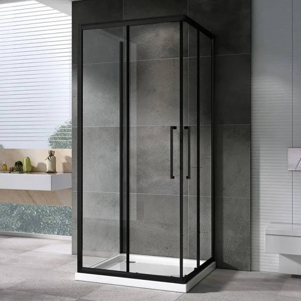 Душевой уголок Abber Schwarzer Diamant AG02100BH-S100B 100x100, профиль черный, стекло прозрачное Sancos — Оригинал