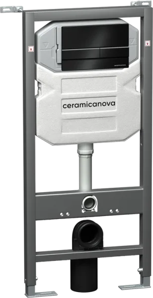Система инсталляции для унитазов Ceramicanova Envision Flat CN1002B, кнопка черная матовая Sancos — Оригинал