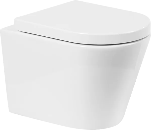 Унитаз подвесной BelBagno Flay-r BB053CHR BB105SC с микролифтом, безободковый, глянцевый белый Sancos — Оригинал