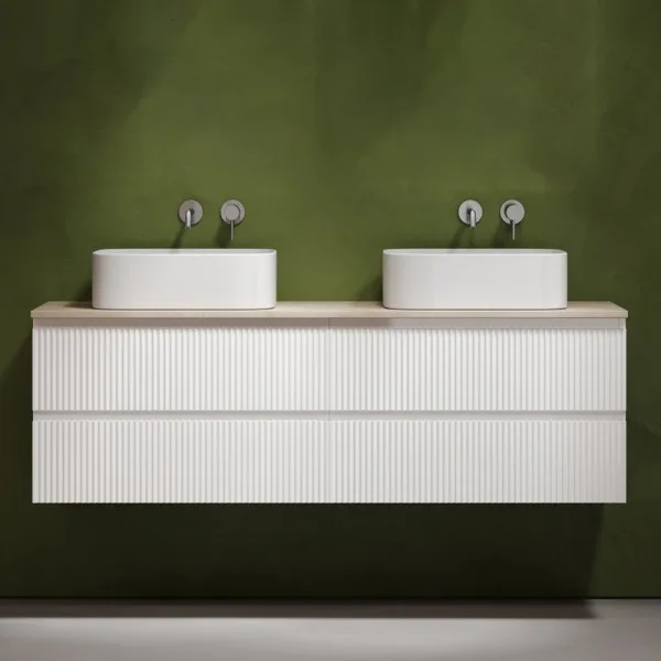 Тумба с раковиной Sancos Snob R 160 bianco, столешница бежевая TT160A2, раковина CN6052 Sancos — Оригинал