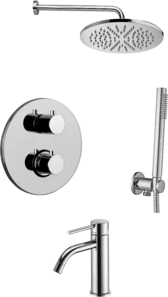 Комплект для ванной Paffoni Light KITLIQ018CR071KING С ВНУТРЕННЕЙ ЧАСТЬЮ, верхний душ 30 см, с термо Sancos — Оригинал