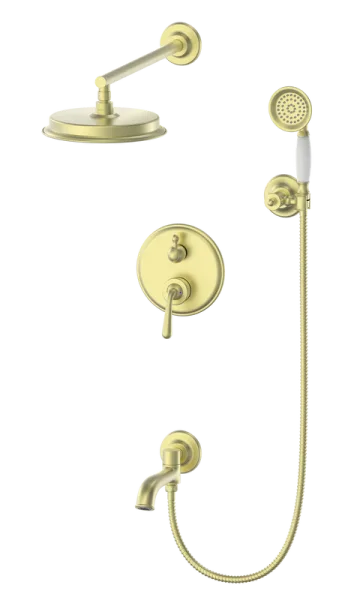 Душевой комплект Wonzon & Woghand WW-88939008-BG, С ВНУТРЕННЕЙ ЧАСТЬЮ, брашированное золото Sancos — Оригинал