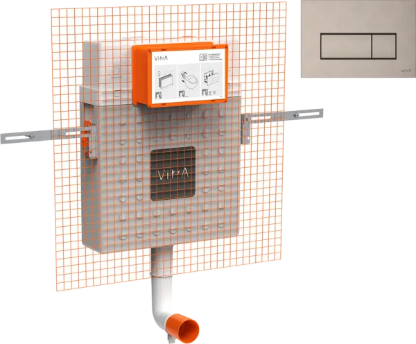 Смывной бачок скрытого монтажа VitrA V12 762-1740-01, + Кнопка смыва VitrA Root Square 740-2395 Sancos — Оригинал