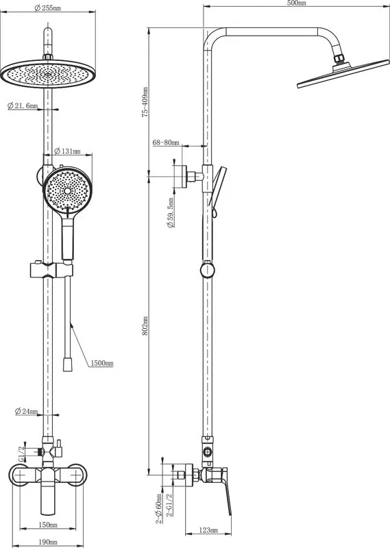 Душевая стойка Wonzon & Woghand WW-B3200-CR, хром Sancos — официальный сайт