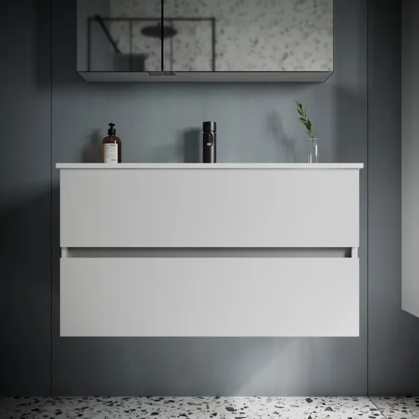 Тумба с раковиной Sancos Urban 90 см белый глянец Sancos — Оригинал