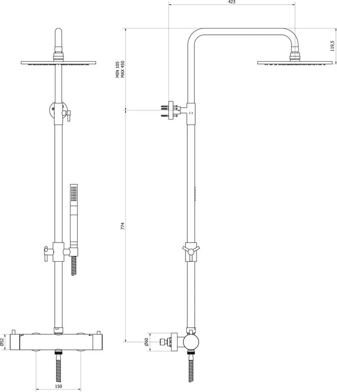 Душевая стойка IB Rubinetterie Industria ID800CC_1, chrome Sancos — официальный сайт