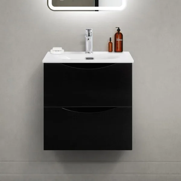 Тумба под раковину без столешницы BelBagno Marino-cer-mini 50 подвесная, nero lucido Sancos — Оригинал