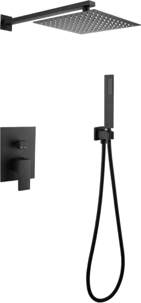 Душевой комплект Abber Daheim AF8219B, С ВНУТРЕННЕЙ ЧАСТЬЮ, черный матовый Sancos — Оригинал