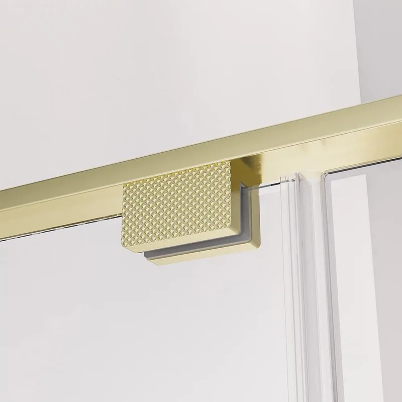 Душевая дверь в нишу Veconi Premium Alassio G 120x200, профиль брашированное золото, стекло прозрачн Sancos — официальный сайт