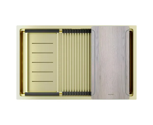 Мойка кухонная Paulmark Next-Multi Sink 74 UNI PM787445-LG светлое золото Sancos — Оригинал