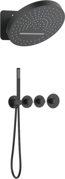 Душевой комплект Timo Saona SX-2329/03SM, С ВНУТРЕННЕЙ ЧАСТЬЮ, с термостатом, матовый черный Sancos — Оригинал