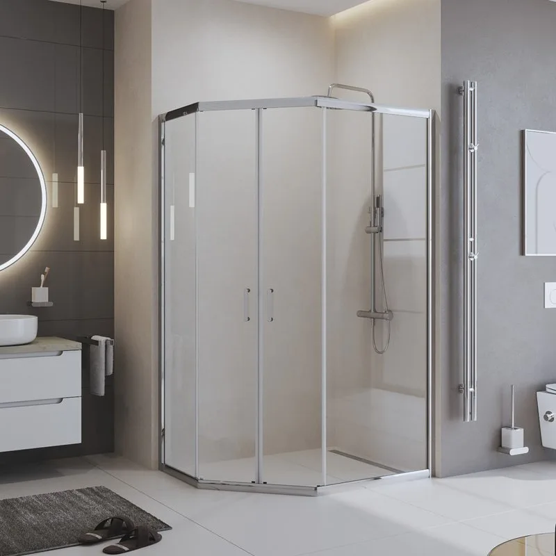 Душевой уголок BelBagno Uno 195 PH 2 100/80  C Cr стекло прозрачное Sancos — официальный сайт