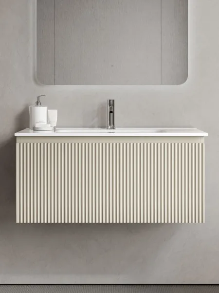 Тумба под раковину Sancos Snob R 1.0 90 подвесная Beige soft (капучино), SNR1.090CE Sancos — Оригинал