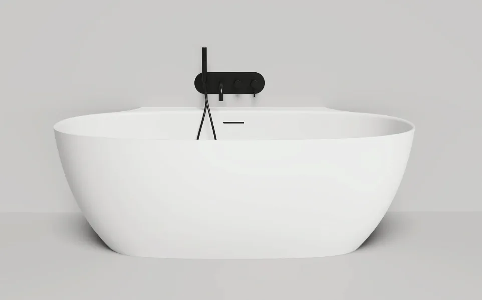 Ванна из искусственного камня Salini Alda Wall S-Sense 170x90 см, пристенная, белая, овальная, с дон Sancos — официальный сайт