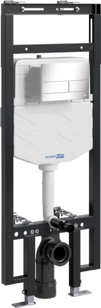 Система инсталляции для унитазов Wasserkraft Dinkel 58TLT.010.ME.BN04, с кнопкой смыва никель Sancos — Оригинал