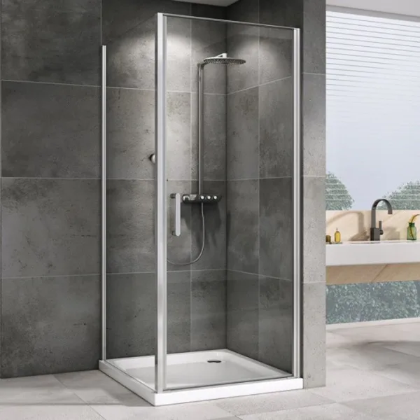 Душевой уголок Abber Sonnenstrand AG04090-S90 90x90, профиль хром, стекло прозрачное Sancos — Оригинал