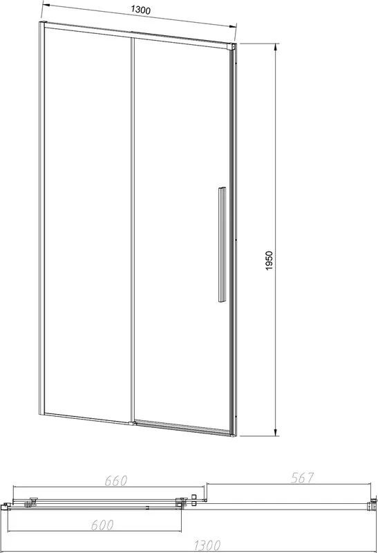 Душевая дверь в нишу Vincea Slim-N VDS-4SN130CLB 130 см, профиль черный Sancos — официальный сайт