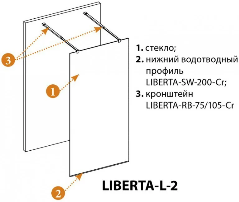 Душевая перегородка Cezares Liberta -L-2-100-C-Cr Sancos — официальный сайт