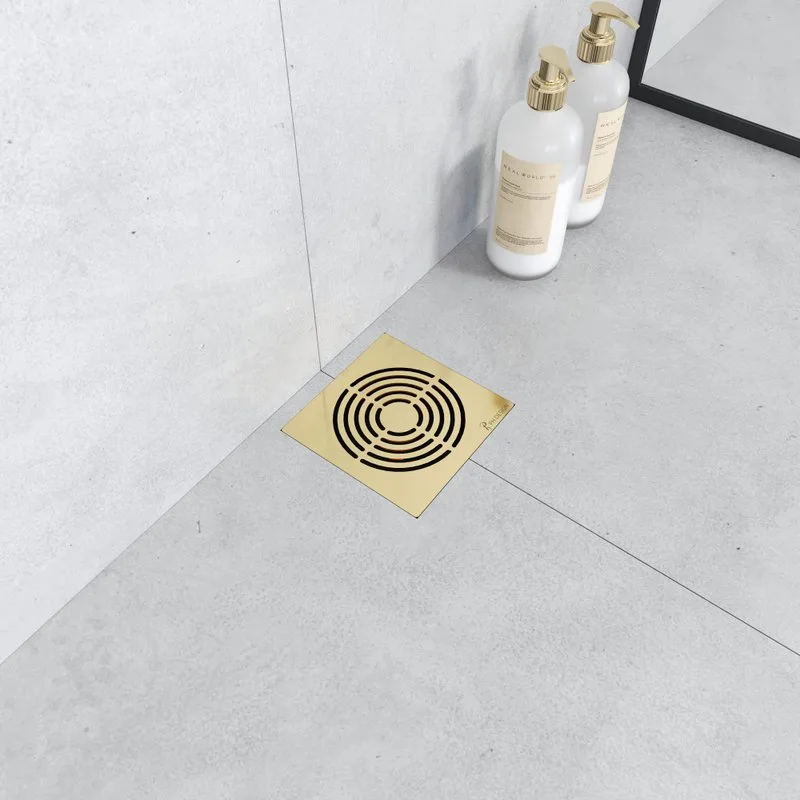 Душевой трап Boheme Smart Design 15x15 см, золото Sancos — официальный сайт