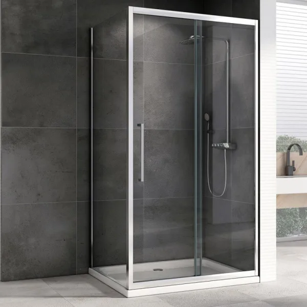 Душевой уголок Abber Schwarzer Diamant AG30110H-S85 110х85, профиль хром, стекло прозрачное Sancos — Оригинал
