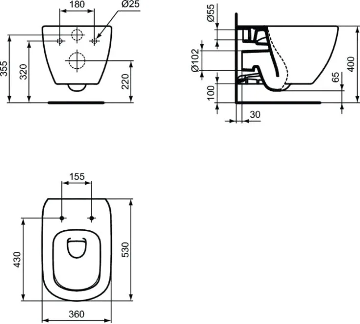 Унитаз подвесной Ideal Standard Tesi T3527V3 Sancos — официальный сайт