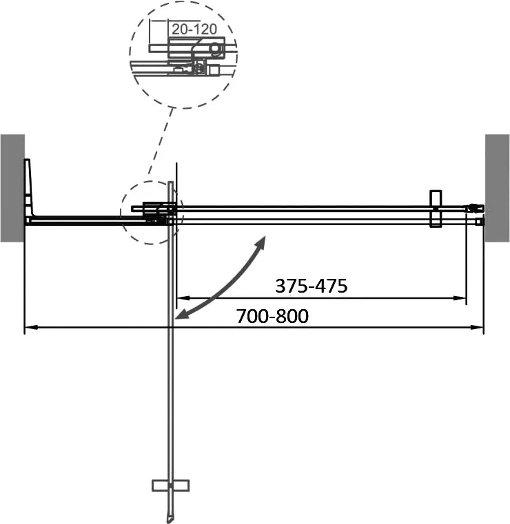 Душевая дверь в нишу Cezares Slider B 1 70/80 BR Cr профиль хром, стекло бронза Sancos — официальный сайт