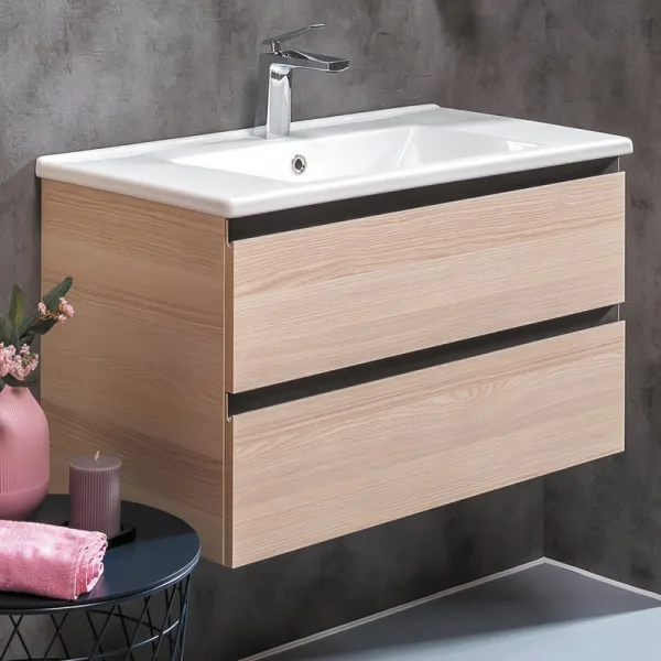 Тумба под раковину без столешницы Armadi Art Capolda 85 light wood Sancos — Оригинал