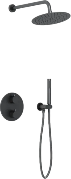 Душевой комплект Vincea VSFW-101TMB, С ВНУТРЕННЕЙ ЧАСТЬЮ, черный матовый Sancos — Оригинал