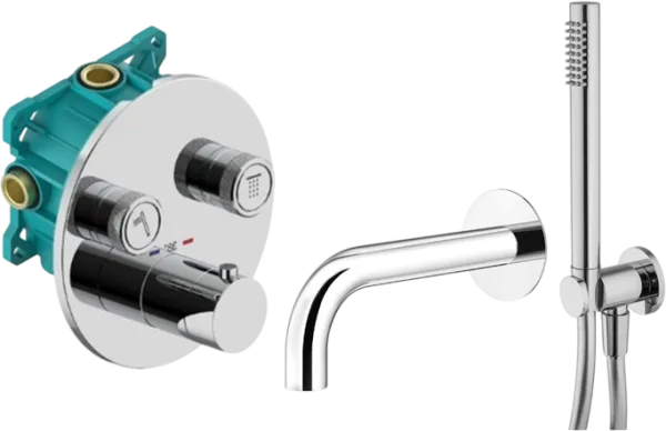 Душевой комплект Plumberia Selection PSBOX KITPSB02CR60, С ВНУТРЕННЕЙ ЧАСТЬЮ, хром Sancos — Оригинал