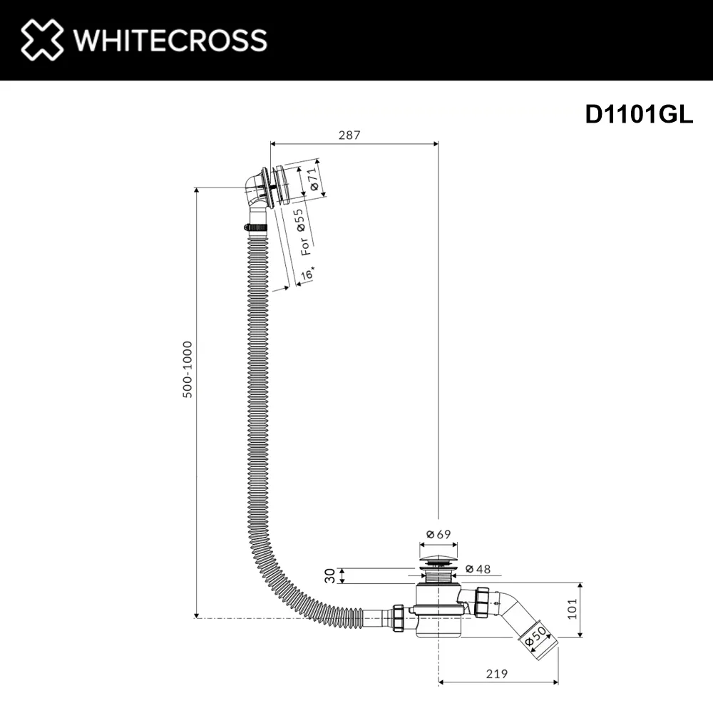 Слив-перелив WHITECROSS ULTIMA D1101GL, золото Sancos — официальный сайт