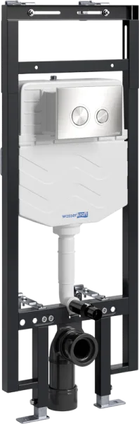 Система инсталляции для унитазов Wasserkraft Dinkel 58TLT.010.ME.BN01, с кнопкой смыва никель Sancos — Оригинал