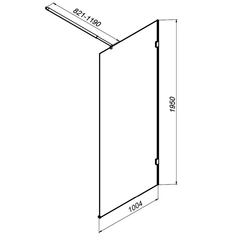 Душевая перегородка AM.PM X-Joy W94UWI-100-F1-MTE 100x195, фурнитура хром, стекло прозрачное Sancos — официальный сайт