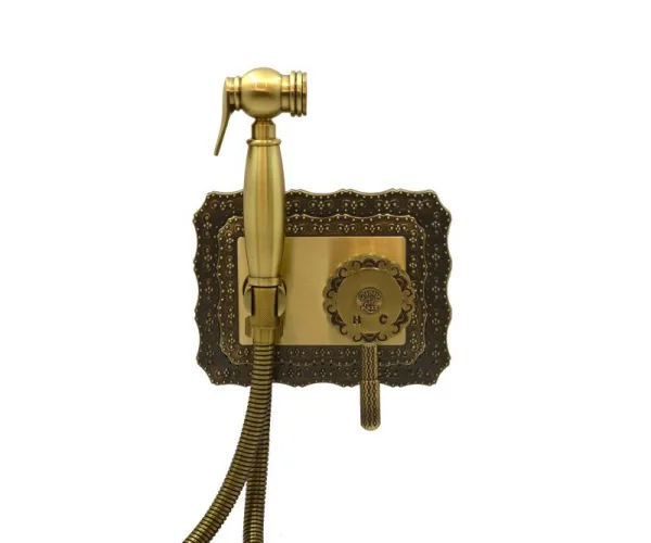 Гигиенический душ Bronze de Luxe 10136 со смесителем, С ВНУТРЕННЕЙ ЧАСТЬЮ, бронза Sancos — Оригинал