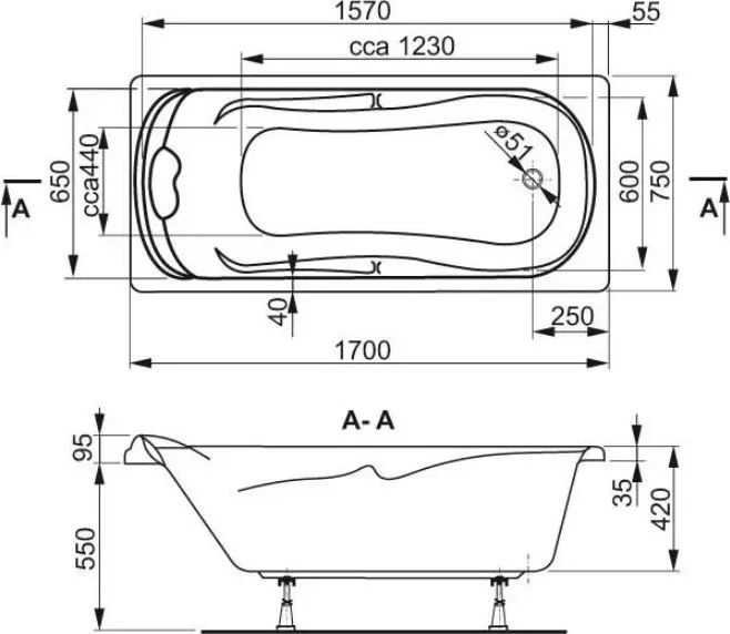 Акриловая ванна Vagnerplast Charitka VPBA170CHA2X-04 без опоры 170x75 см, пристенная, ультрабелая Sancos — официальный сайт
