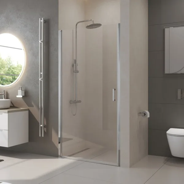 Душевая дверь в нишу BelBagno Uno B-1-85-C-Cr стекло прозрачное Sancos — Оригинал