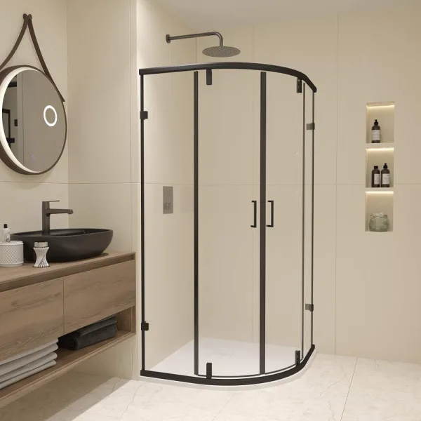 Душевой уголок RGW Classic CL-55-B 80х80x185, профиль матовый черный, стекло прозрачное Sancos — Оригинал