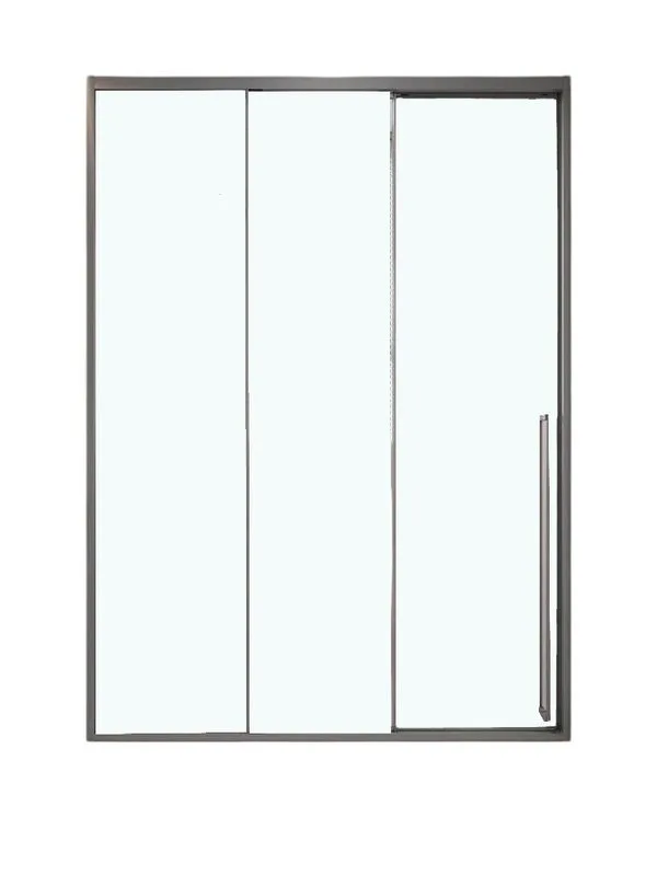 Душевая дверь в нишу Veconi Premium Prato 300 GR-L 150, профиль брашированный графит, стекло прозрач Sancos — официальный сайт