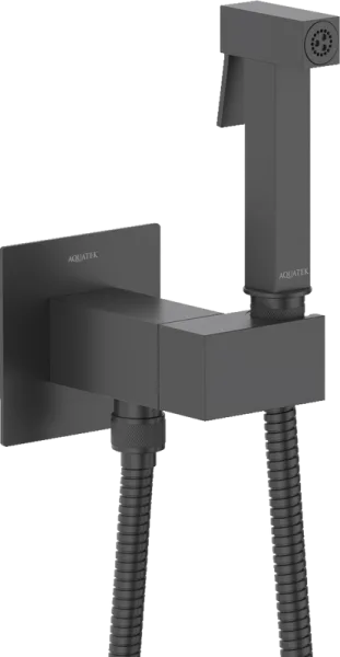 Гигиенический душ AQUATEK Лира AQ1025MB со смесителем, С ВНУТРЕННЕЙ ЧАСТЬЮ, матовый черный Sancos — Оригинал
