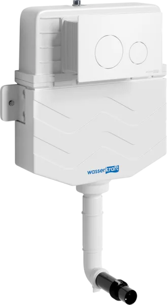 Смывной бачок скрытого монтажа Wasserkraft Aller 10TLT.031.ME.WM02, с кнопкой смыва матовой белой Sancos — Оригинал
