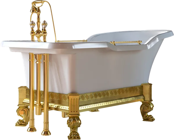 Ванна из искусственного камня Migliore Impero 26342 180x85 см, отдельностоящая, белая, с ручками, со Sancos — Оригинал