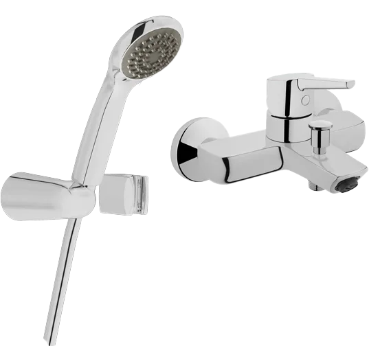 Смеситель для ванны с душем VitrA Stern 458655, глянцевый хром Sancos — Оригинал
