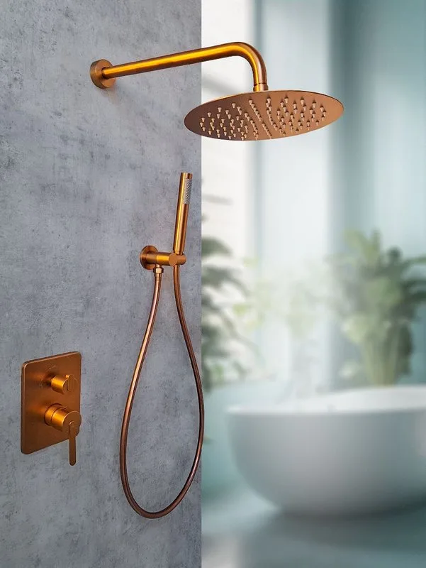 Душевой комплект ALTROBAGNO Юнион (Unione) 040109 BC С ВНУТРЕННЕЙ ЧАСТЬЮ, матовая медь Sancos — официальный сайт