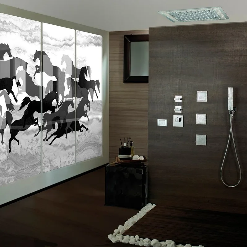 Термостатический смеситель встраиваемый Bossini Rectangular 2 Outlets LP Z033203 для ванны с душем,  Sancos — официальный сайт