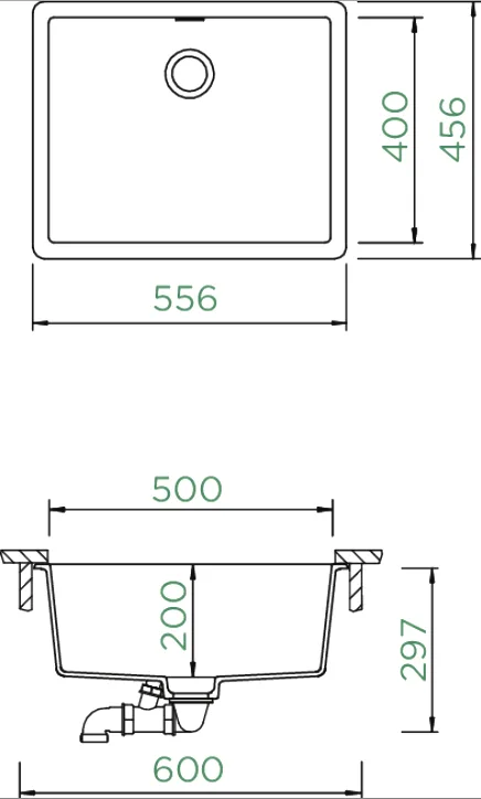 Мойка кухонная Schock Brooklyn 700991U 60 Cristalite оникс Sancos — официальный сайт