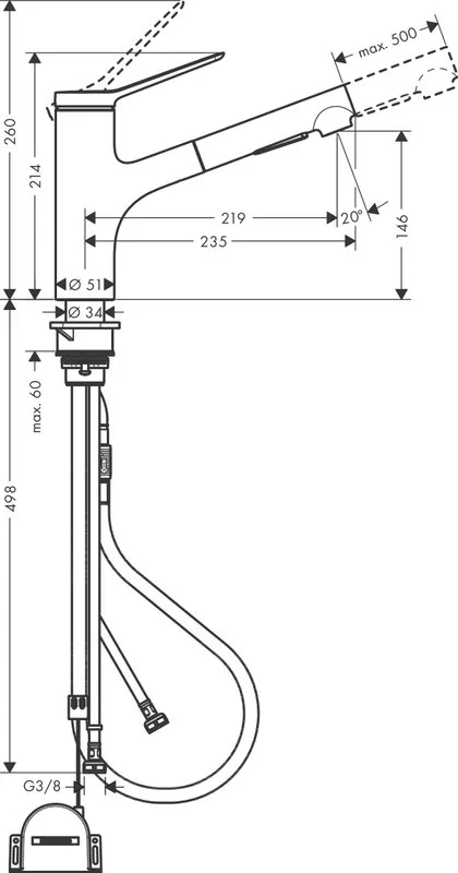 Смеситель для кухни Hansgrohe Zesis M33 74803000 механизм sBox lite, хром Sancos — официальный сайт