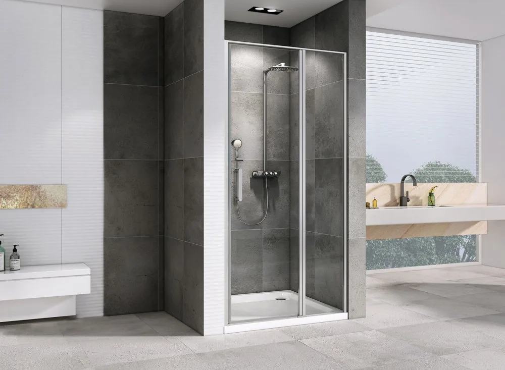 Душевая дверь в нишу Abber Sonnenstrand AG04110S 110 см, профиль хром, стекло прозрачное Sancos — официальный сайт