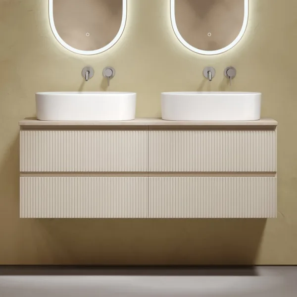 Тумба с раковиной Sancos Snob T 140 beige soft, столешница бежевая TT140A2, раковина CN6075 Sancos — Оригинал