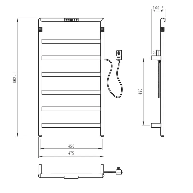 Полотенцесушитель электрический Wonzon & Woghand WW-A6016-BR брашированный никель Sancos — официальный сайт