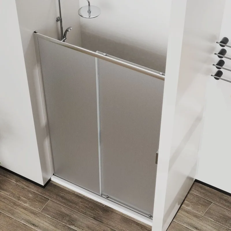 Душевая дверь в нишу Vincea City VDS-5CT140MT 140 см, профиль хром, стекло текстурное Sancos — официальный сайт
